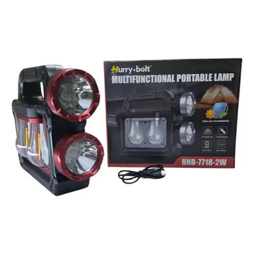 Linterna Con Foco Doble Panel Solar Portátil Recargable Usb - Imagen 2